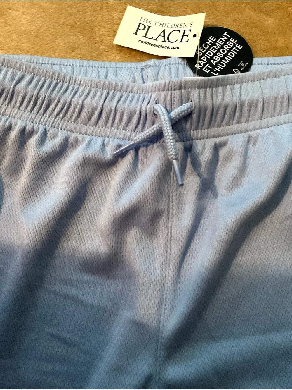 The Children's Place Light Blue Kids Athletic Shorts with White Pipping